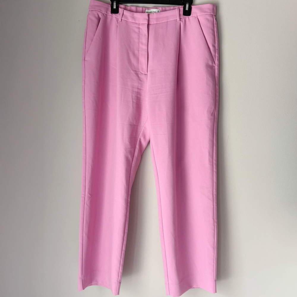 Abercrombie Pink Sloane Straight Leg Tailored Trousers Womens Size 33/16
